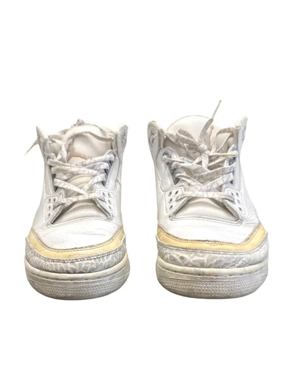 Air Jordan 3 Retro Sneakers White/Yellow Mens Size 11 Classic Basketball Shoes